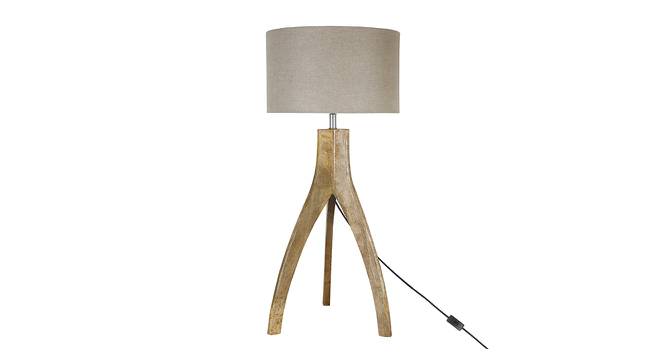 Lupen Table Lamp (Linen Shade Material, Beige Shade Colour, Maple) by Urban Ladder - Front View Design 1 - 464425
