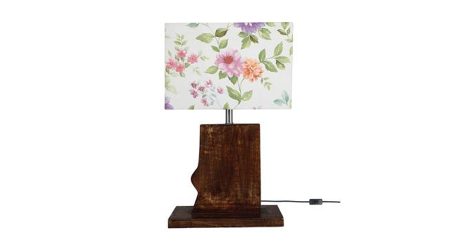 Melrap Table Lamp (Cotton Shade Material, Printed Shade Colour, Walnut) by Urban Ladder - Front View Design 1 - 464429