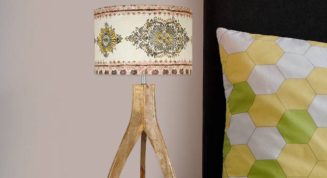 Lupen Table Lamp (Cotton Shade Material, Printed Shade Colour, Maple) by Urban Ladder - Design 1 Side View - 464439