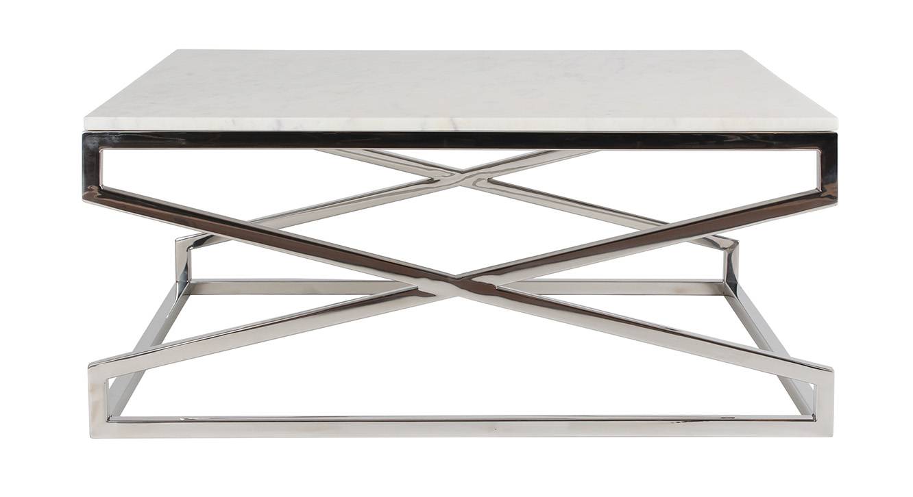 Melbourne Square Metal Coffee Table in Glossy Finish Urban Ladder