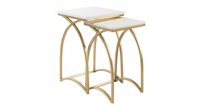 Brisbane Nesting Table - Set of 2 (Golden, Golden Finish) by Urban Ladder - Cross View Design 1 - 464519
