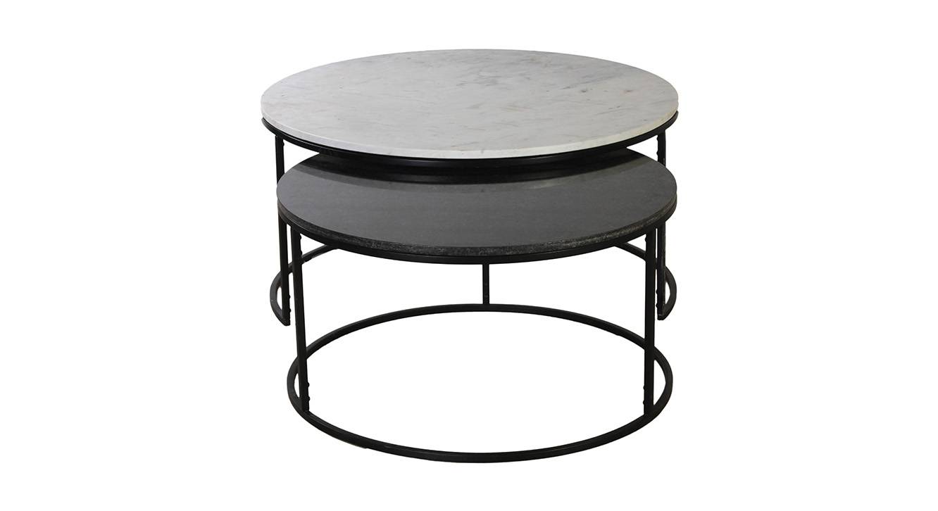 Dublin Round Metal Coffee Table in Black Finish Urban Ladder