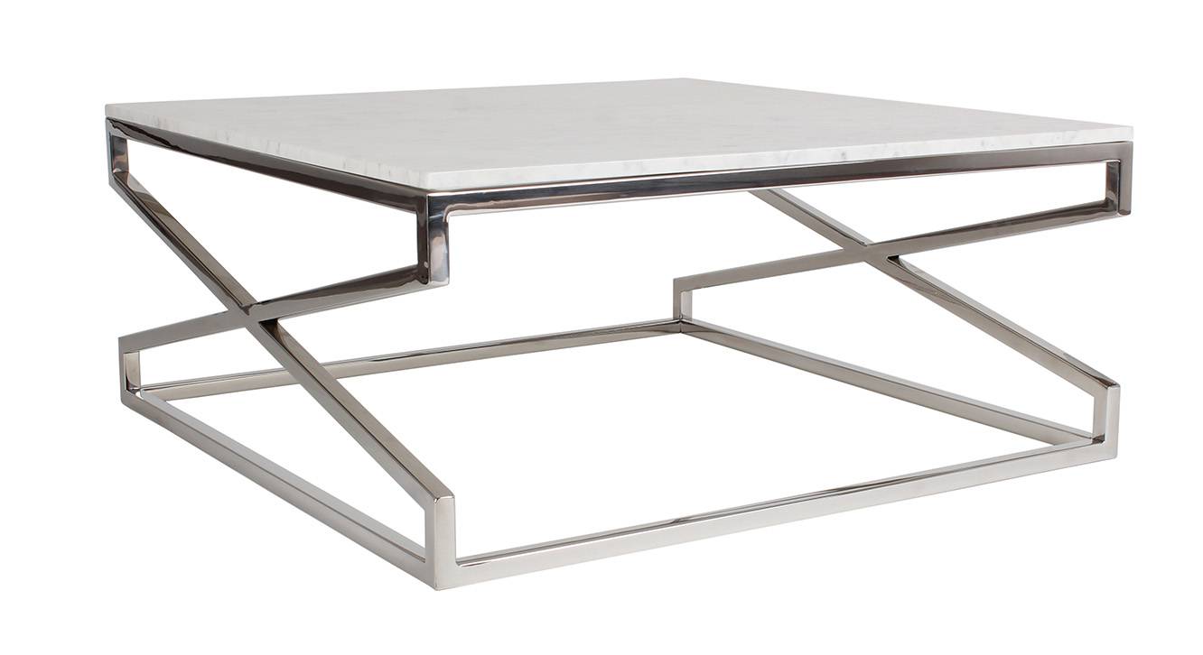 Melbourne Square Metal Coffee Table in Glossy Finish Urban Ladder