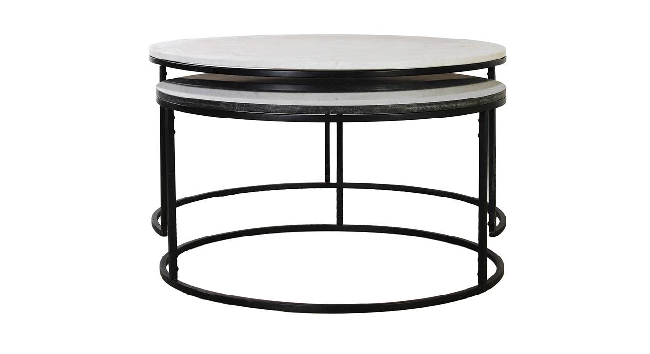 Dublin Round Metal Coffee Table in Black Finish Urban Ladder