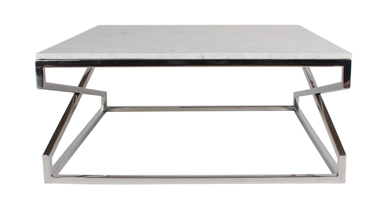 Melbourne Square Metal Coffee Table in Glossy Finish Urban Ladder
