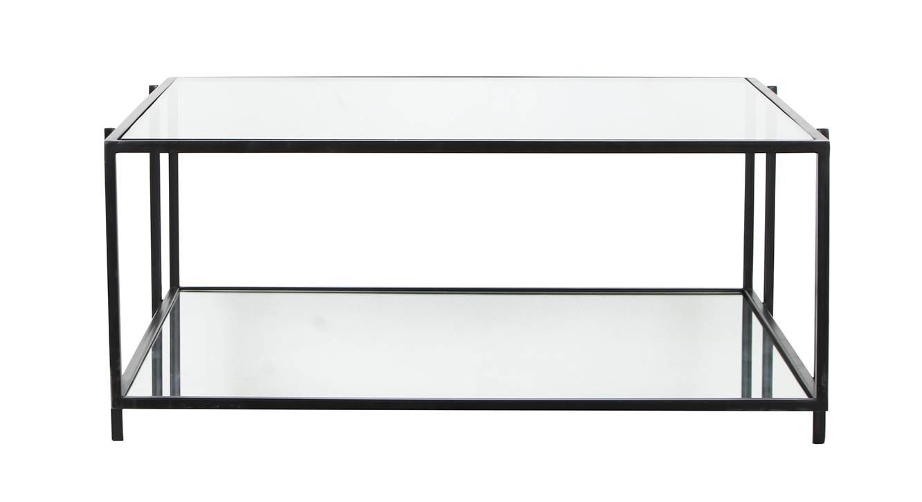 Clayton Square Metal Coffee Table in Black Finish Urban Ladder