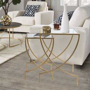 Nesting Table Design Lugo Nesting Table - Set of 2 (Gold, Clear Finish)