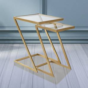 Coffee Table Sale Design Nowra Nesting Table - Set of 2 (Gold, Clear Finish)