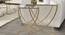 Lugo Nesting Table - Set of 2 (Gold, Clear Finish) by Urban Ladder - Front View Design 1 - 464610