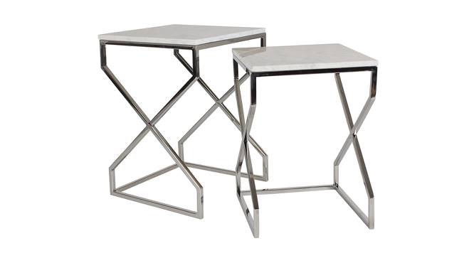 Melbourne Nesting Table - Set of 2 (Chrome, Shinny Finish) by Urban Ladder - Cross View Design 1 - 464621