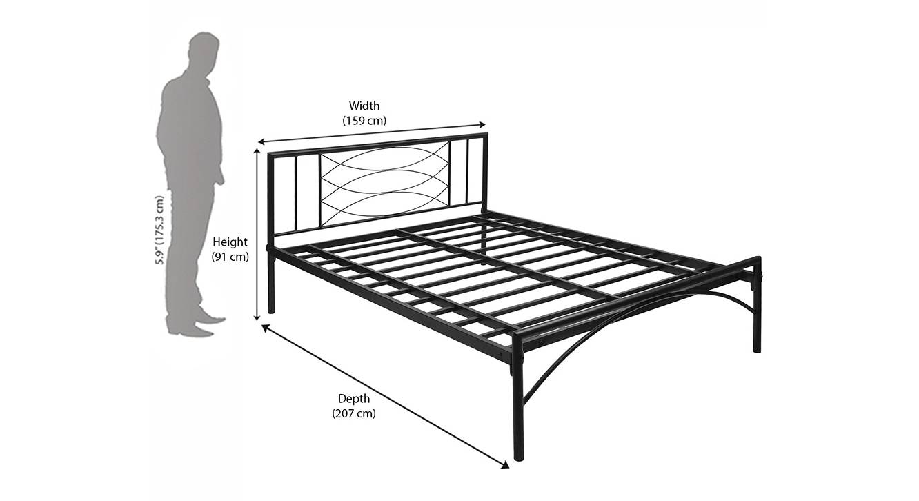Ursa Metal Queen Size Bed in Finish Urban Ladder