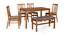 Jax 6 Seater Dining Set (Brown, Matte Finish) by Urban Ladder - Front View Design 1 - 465667