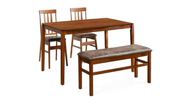 Ollie 4 Seater Dining Set (Brown, Matte Finish) by Urban Ladder - Front View Design 1 - 465763