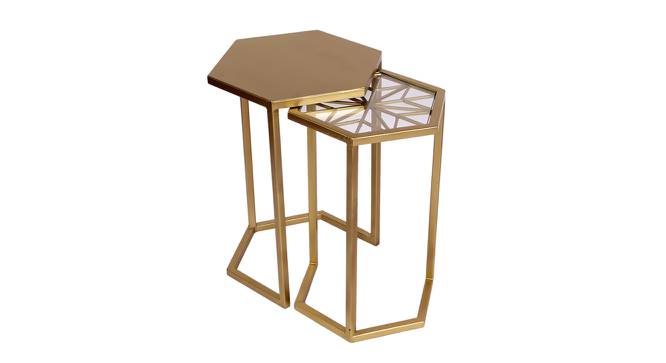 Magnolia Side Table - Set of 2 (Gold, Antique Brass Finish) by Urban Ladder - Cross View Design 1 - 465895