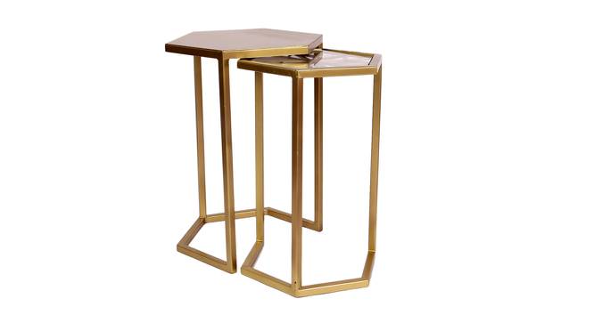 Magnolia Side Table - Set of 2 (Gold, Antique Brass Finish) by Urban Ladder - Front View Design 1 - 465909