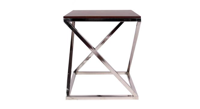 Melisande Side Table (Ss Polish & Matte Walnut, Ss Polish & Matte Walnut Finish) by Urban Ladder - Front View Design 1 - 465917