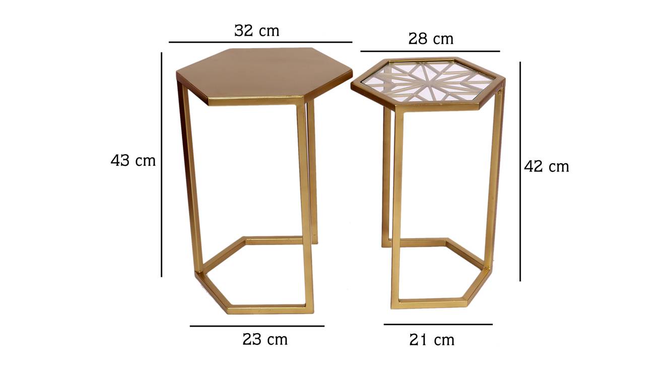 Magnolia side table set of 2 gold 6