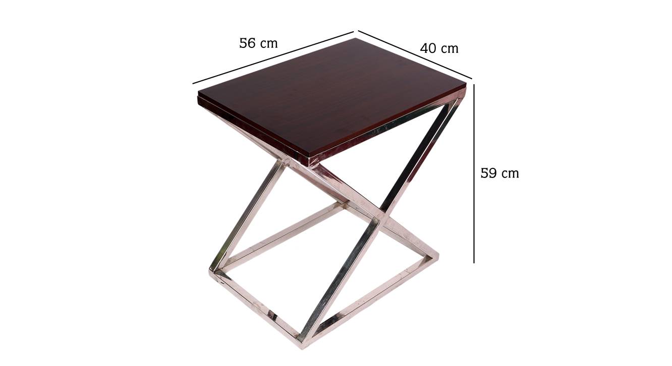 Marvel side table ss polish walnut 6