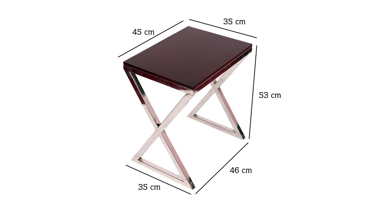 Peridot side table ss polish walnut 6