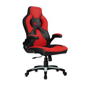 Leather Chair Design Baltra Swivel Study Chair With Headrest in Black & Red Colour