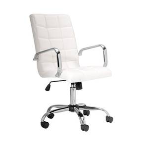 Furniturstation Design Bulwell Leatherette Study Chair in White Colour