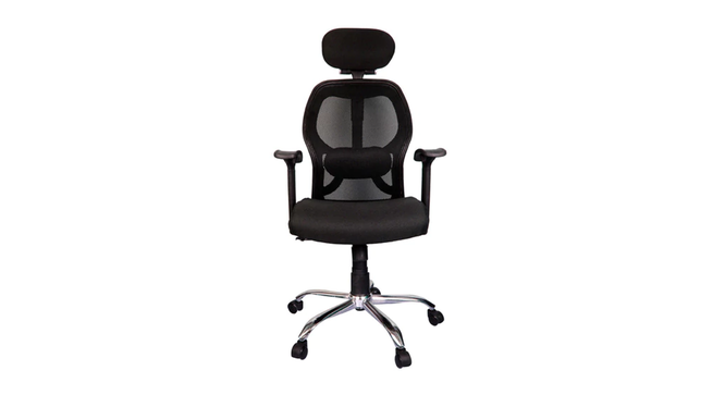 Devon Office Chair (Black) by Urban Ladder - Front View Design 1 - 466192