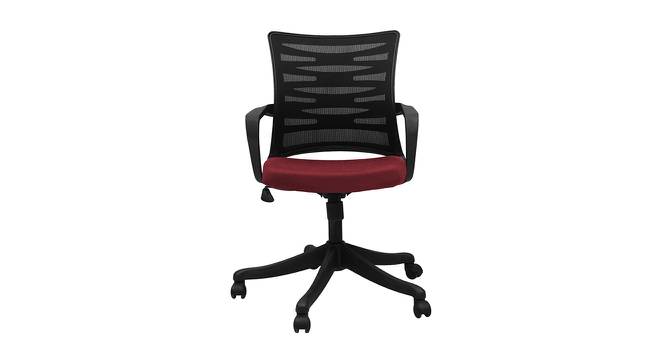 Chesterfield Office Chair (Maroon & Black) by Urban Ladder - Front View Design 1 - 466204