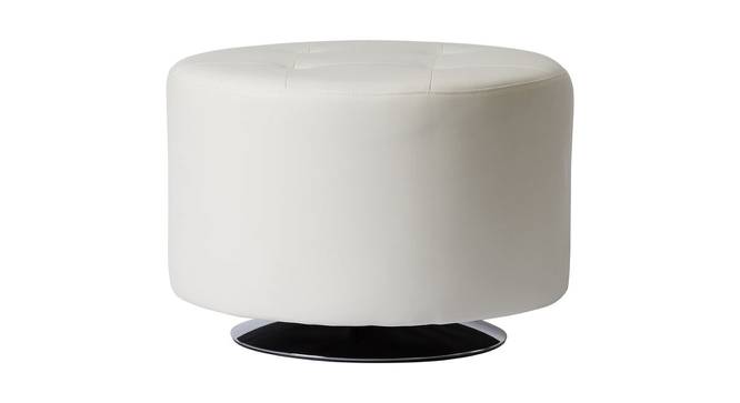Domani Revolving Ottoman (White) by Urban Ladder - Front View Design 1 - 466207