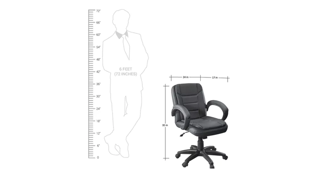 Campobello Office Chair (Black) by Urban Ladder - Design 1 Dimension - 466265