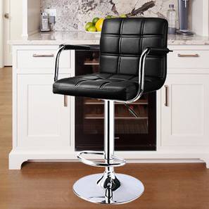 Enn Leatherette Bar Stool in Black Colour