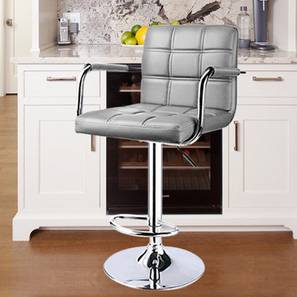 Enn Leatherette Bar Stool in Light Grey Colour