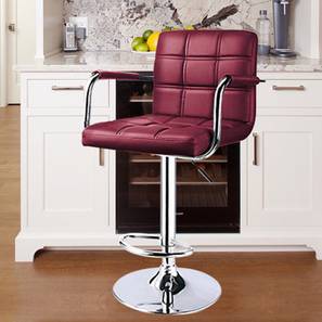 Bar Stools In Gurgaon Design Enn Leatherette Bar Stool in Maroon