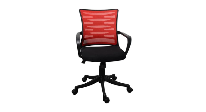 Labrador Office Chair (Black & Red) by Urban Ladder - Front View Design 1 - 466398