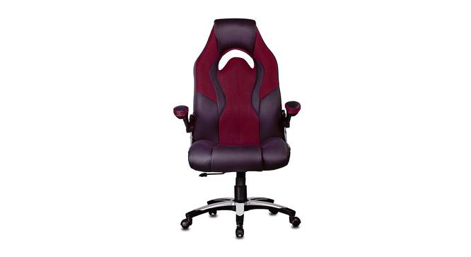 Lakeba Gaming Chair (Black & Maroon) by Urban Ladder - Front View Design 1 - 466408