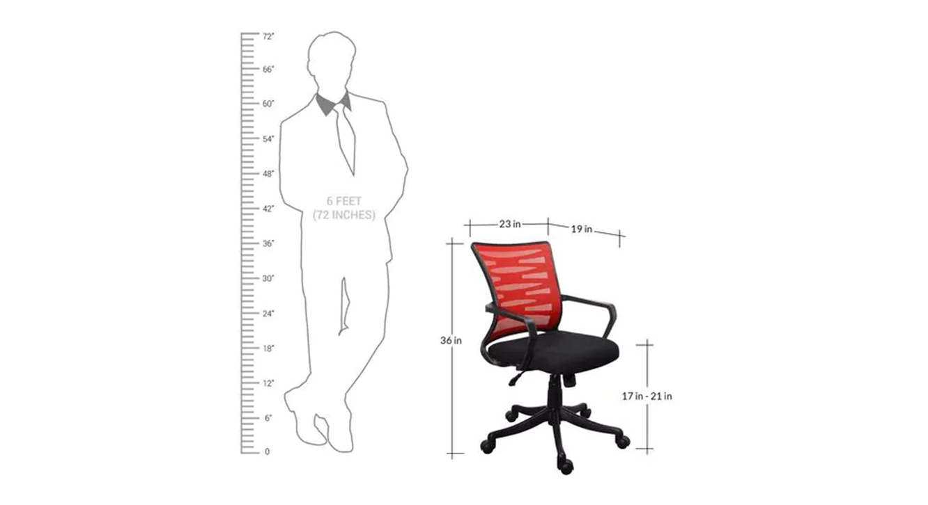 Labrador office chair black n red 6