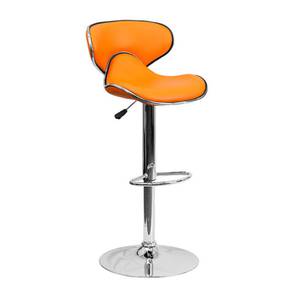 Marlon Leatherette Bar Stool in Orange Colour