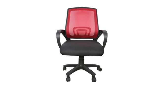 Manilin Office Chair (Black & Red) by Urban Ladder - Front View Design 1 - 466504