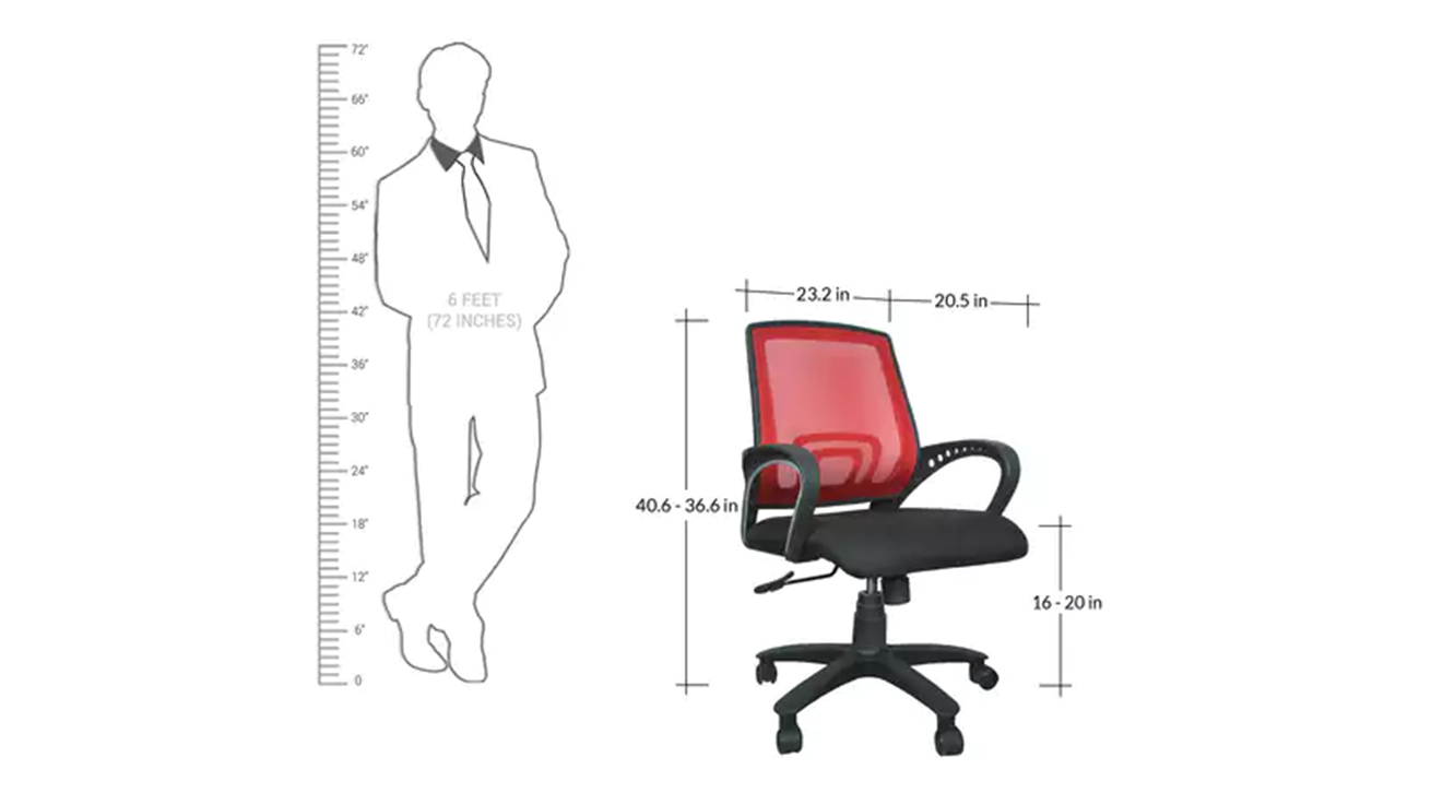 Manilin office chair black n red 6