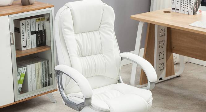 Meighen Office Chair (White) by Urban Ladder - Front View Design 1 - 466610