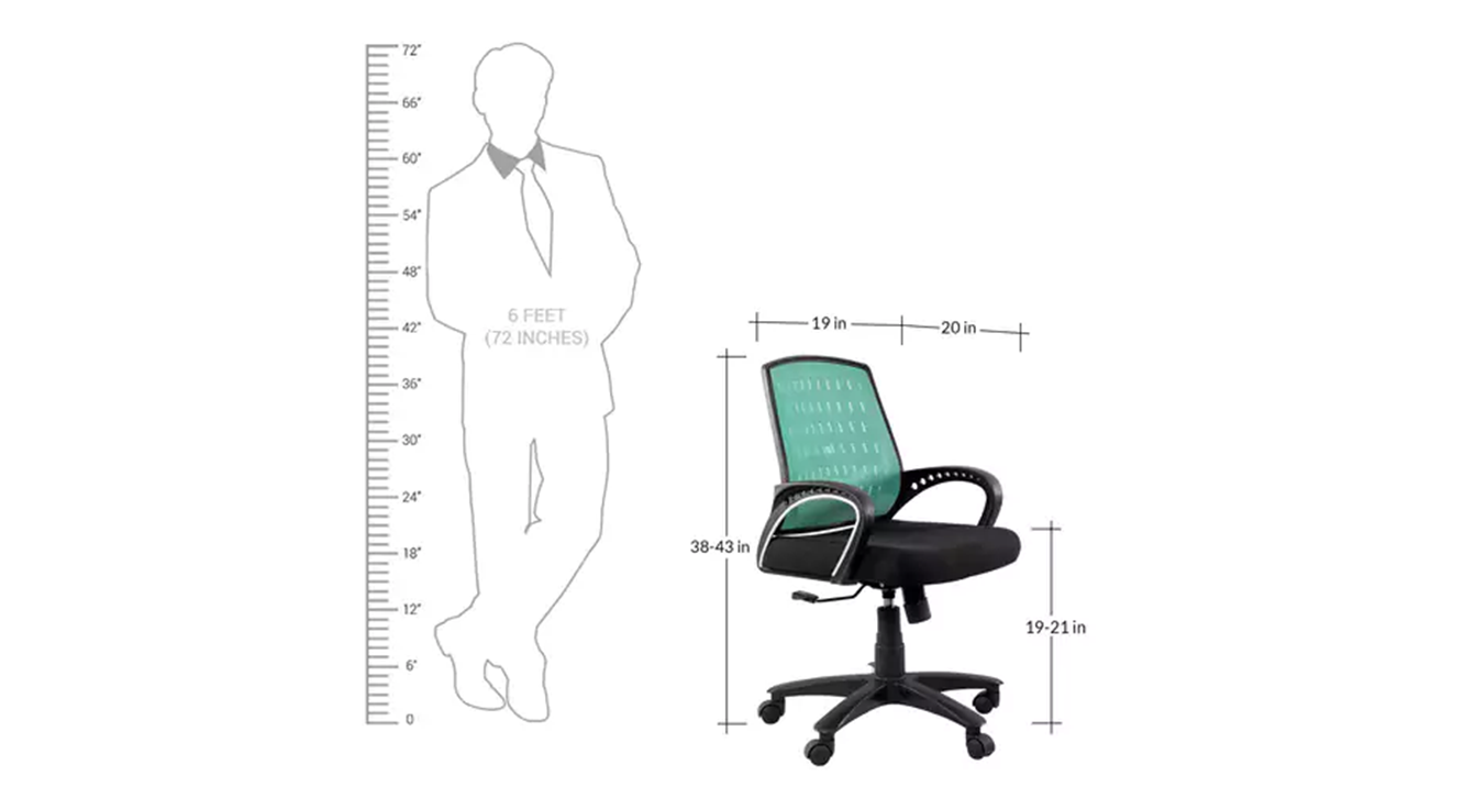 Nova office chair green n black 6