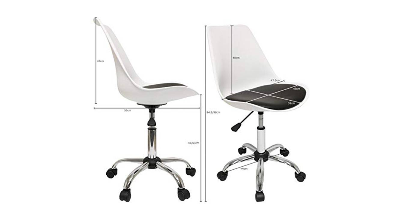 Wallis office chair white n black 6