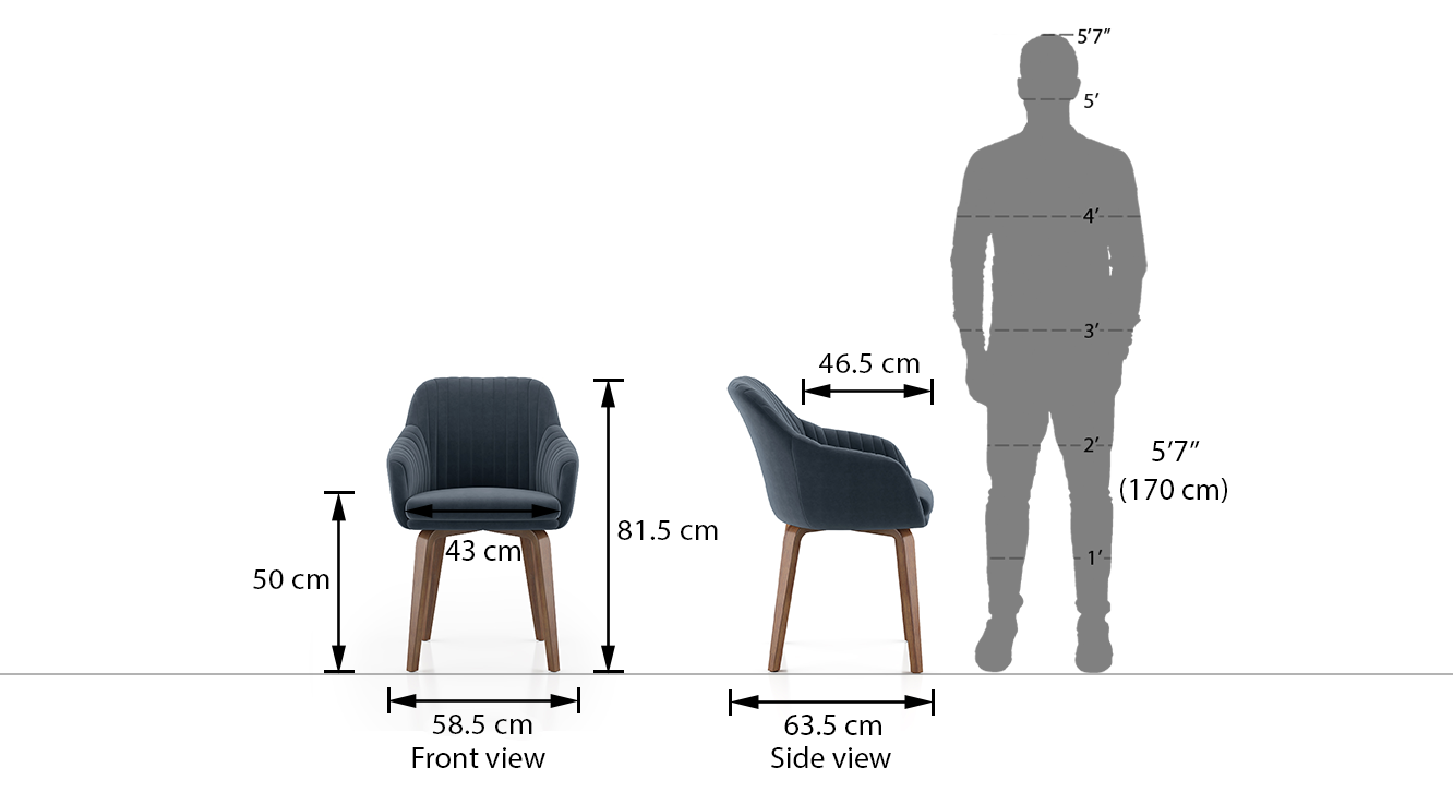 Rochelle lounge chair colour marengo grey velvet 6
