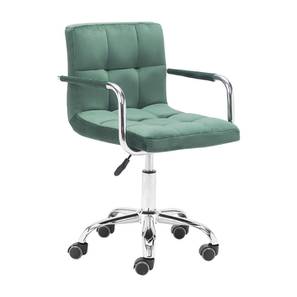 Green Chair Design Aymeric Swivel Leatherette Study Chair in Dark Green Colour