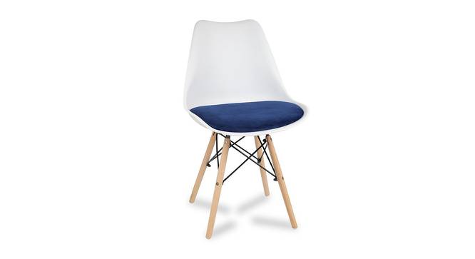 Clovis Dining Chair (White & Dark Blue) by Urban Ladder - Front View Design 1 - 468154