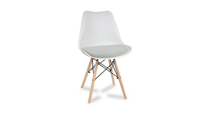 Clovis Dining Chair (White & Light Grey) by Urban Ladder - Front View Design 1 - 468156