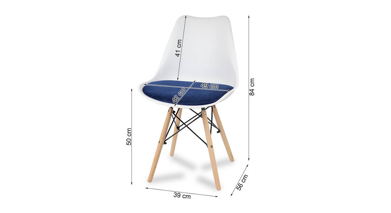 Clovis dining chair white n dark blue 6