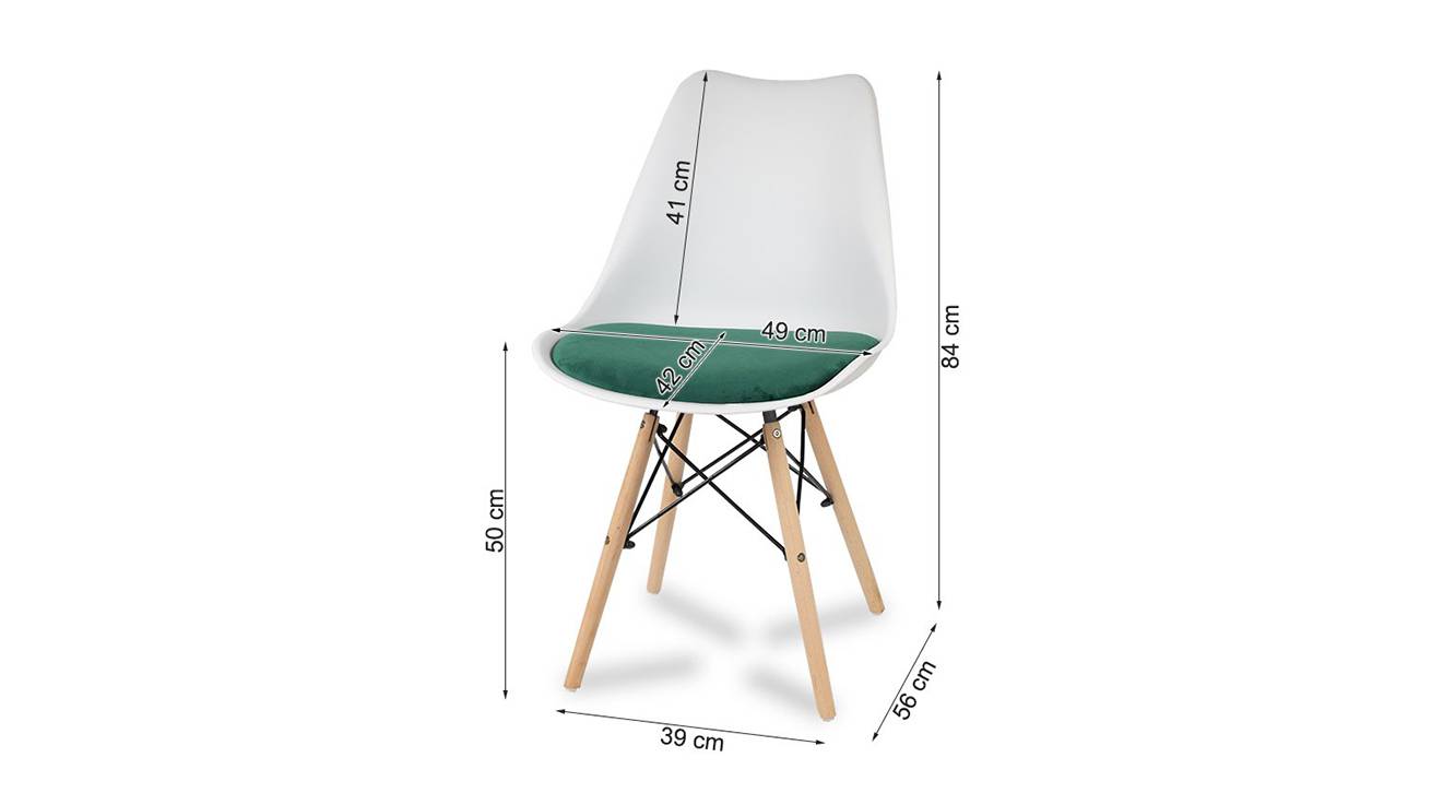 Clovis dining chair white n dark green 6