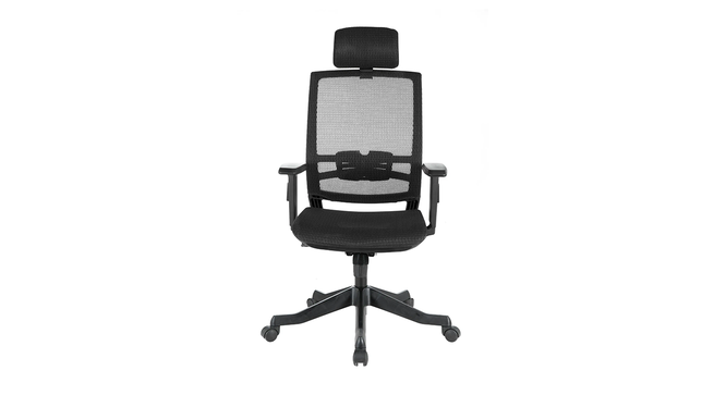 Addi High Back Ergonomic Chair (Black) by Urban Ladder - Front View Design 1 - 468879