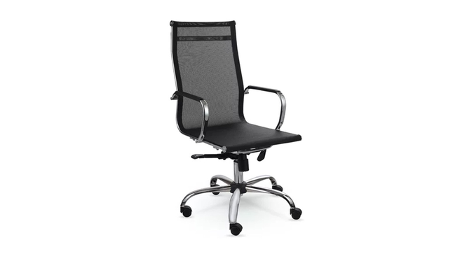 Oliverin High Back Ergonomic Chair (Black) by Urban Ladder - Front View Design 1 - 468883