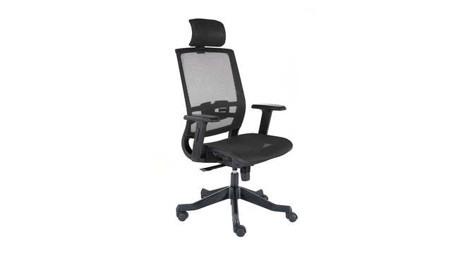 Addi High Back Ergonomic Chair (Black) by Urban Ladder - Cross View Design 1 - 468893